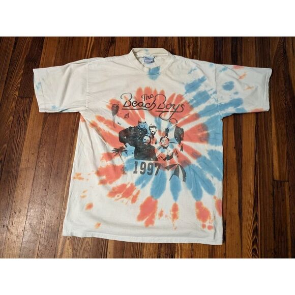 Beach Boys 1997 4th Of July Rock Delaware Red/Blue Tie Dye Shirt XL Shirt - Picture 1 of 8